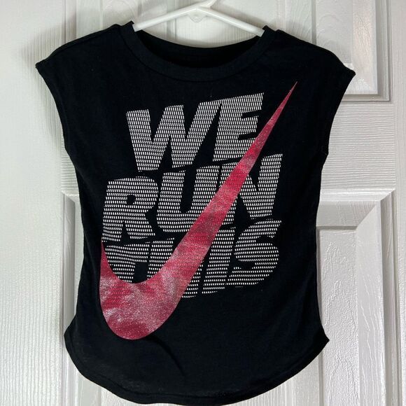 Nike Girls Athletic Fit Black Tee Size 2t - Picture 1 of 4